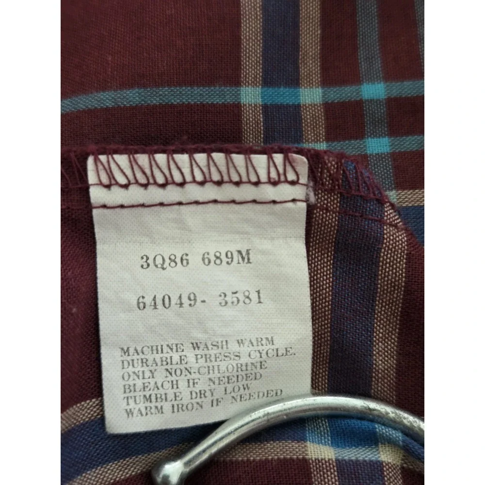 Men's Vtg Levi's Button Down Shirt‎ Plaid Long Sleeve Sz Xl Burgundy